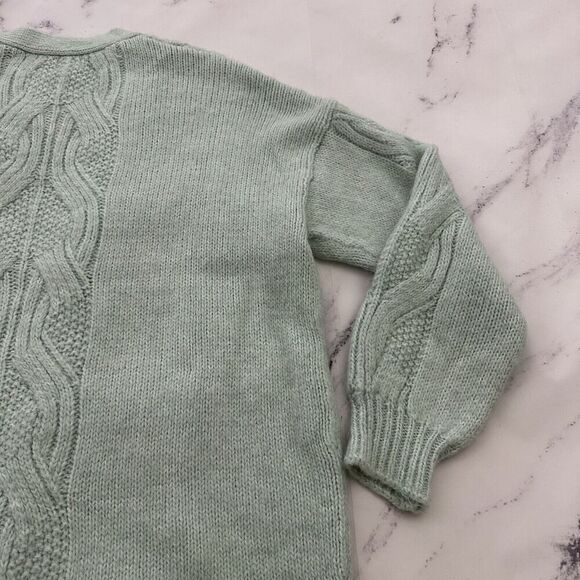 A New Day Target Womens Chunky Cardigan Sweater Size L Mint Green Cable Knit - Picture 10 of 12